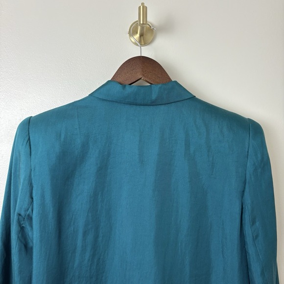 Vintage Evan Picone Silk Teal Green Blazer Lined  Single Breasted Sz 10 Petites‎ - Picture 8 of 15